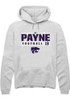 Victor Payne Rally Mens White K-State Wildcats NIL Stacked Box Hooded Sweatshirt