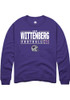 Zach Wittenberg Rally Mens Purple K-State Wildcats NIL Stacked Box Crew Sweatshirt