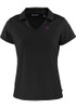 Womens K-State Wildcats Black Cutter and Buck Daybreak V Neck Short Sleeve Polo Shirt