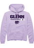 Brylee Glenn Rally Mens Lavender K-State Wildcats NIL Stacked Box Hooded Sweatshirt