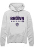 Jazmin Brown Rally Mens White K-State Wildcats NIL Stacked Box Hooded Sweatshirt