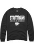 Morgan Struttmann Rally Mens Black K-State Wildcats NIL Stacked Box Crew Sweatshirt
