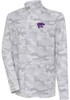 Mens K-State Wildcats White Antigua Discord Camo 1/4 Zip Pullover