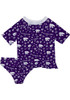 Girls Purple K-State Wildcats Rash Guard Short Sleeve T-Shirt
