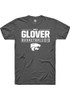 Ques Glover Dark Grey K-State Wildcats NIL Stacked Box Short Sleeve T Shirt