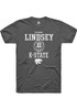 Taymont Lindsey Dark Grey K-State Wildcats NIL Sport Icon Short Sleeve T Shirt