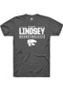 Taymont Lindsey Dark Grey K-State Wildcats NIL Stacked Box Short Sleeve T Shirt