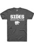 Taryn Sides Dark Grey K-State Wildcats NIL Stacked Box Short Sleeve T Shirt