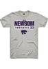 Asa Newsom Ash K-State Wildcats NIL Stacked Box Short Sleeve T Shirt