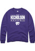 Crosby Nicholson Rally Mens Purple K-State Wildcats NIL Stacked Box Crew Sweatshirt