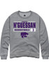 David N’Guessan Rally Mens Graphite K-State Wildcats NIL Stacked Box Crew Sweatshirt