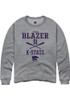 Dylan Blazer Rally Mens Graphite K-State Wildcats NIL Sport Icon Crew Sweatshirt