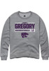 Gabriella Gregory Rally Mens Graphite K-State Wildcats NIL Stacked Box Crew Sweatshirt