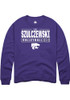 Izzi Szulczewski Rally Mens Purple K-State Wildcats NIL Stacked Box Crew Sweatshirt