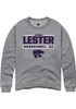 Imani Lester Rally Mens Graphite K-State Wildcats NIL Stacked Box Crew Sweatshirt