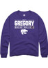 Gabriella Gregory Rally Mens Purple K-State Wildcats NIL Stacked Box Crew Sweatshirt