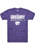 Gabriella Gregory Purple K-State Wildcats NIL Stacked Box Short Sleeve T Shirt