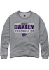 Garrett Oakley Rally Mens Graphite K-State Wildcats NIL Stacked Box Crew Sweatshirt