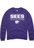 Jo Sees Rally Mens Purple K-State Wildcats NIL Stacked Box Crew Sweatshirt