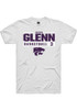 Jaelyn Glenn White K-State Wildcats NIL Stacked Box Short Sleeve T Shirt