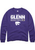 Jaelyn Glenn Rally Mens Purple K-State Wildcats NIL Stacked Box Crew Sweatshirt