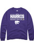 Jamia Harris Rally Mens Purple K-State Wildcats NIL Stacked Box Crew Sweatshirt
