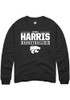 Jamia Harris Rally Mens Black K-State Wildcats NIL Stacked Box Crew Sweatshirt