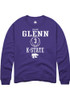 Jaelyn Glenn Rally Mens Purple K-State Wildcats NIL Sport Icon Crew Sweatshirt