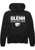Jaelyn Glenn Rally Mens Black K-State Wildcats NIL Stacked Box Hooded Sweatshirt