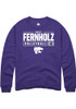 Kadye Fernholz Rally Mens Purple K-State Wildcats NIL Stacked Box Crew Sweatshirt