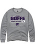 Joshua Goffe Rally Mens Graphite K-State Wildcats NIL Stacked Box Crew Sweatshirt