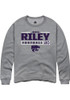 Jordan Riley Rally Mens Graphite K-State Wildcats NIL Stacked Box Crew Sweatshirt