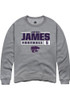 Justice James Rally Mens Graphite K-State Wildcats NIL Stacked Box Crew Sweatshirt
