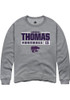 Kanijal Thomas Rally Mens Graphite K-State Wildcats NIL Stacked Box Crew Sweatshirt