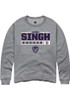 Kiran Singh Rally Mens Graphite K-State Wildcats NIL Stacked Box Crew Sweatshirt