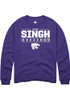 Kiran Singh Rally Mens Purple K-State Wildcats NIL Stacked Box Crew Sweatshirt