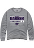 Keenan Garber Rally Mens Graphite K-State Wildcats NIL Stacked Box Crew Sweatshirt