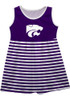 Toddler Girls Purple K-State Wildcats Stripes Short Sleeve Dresses