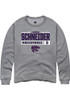 Lauren Schneider Rally Mens Graphite K-State Wildcats NIL Stacked Box Crew Sweatshirt