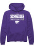 Lauren Schneider Rally Mens Purple K-State Wildcats NIL Stacked Box Hooded Sweatshirt