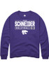 Lauren Schneider Rally Mens Purple K-State Wildcats NIL Stacked Box Crew Sweatshirt