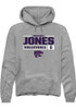 Makinsey Jones Rally Mens Graphite K-State Wildcats NIL Stacked Box Hooded Sweatshirt