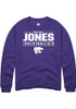 Makinsey Jones Rally Mens Purple K-State Wildcats NIL Stacked Box Crew Sweatshirt