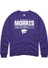 Mackenzie Morris Rally Mens Purple K-State Wildcats NIL Stacked Box Crew Sweatshirt