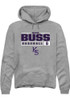 Mason Buss Rally Mens Graphite K-State Wildcats NIL Stacked Box Hooded Sweatshirt