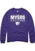 Lydia Myers Rally Mens Purple K-State Wildcats NIL Stacked Box Crew Sweatshirt