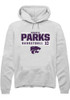 Mikayla Parks Rally Mens White K-State Wildcats NIL Stacked Box Hooded Sweatshirt