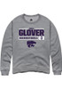 Ques Glover Rally Mens Graphite K-State Wildcats NIL Stacked Box Crew Sweatshirt