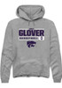 Ques Glover Rally Mens Graphite K-State Wildcats NIL Stacked Box Hooded Sweatshirt