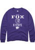 Reagan Fox Rally Mens Purple K-State Wildcats NIL Sport Icon Crew Sweatshirt